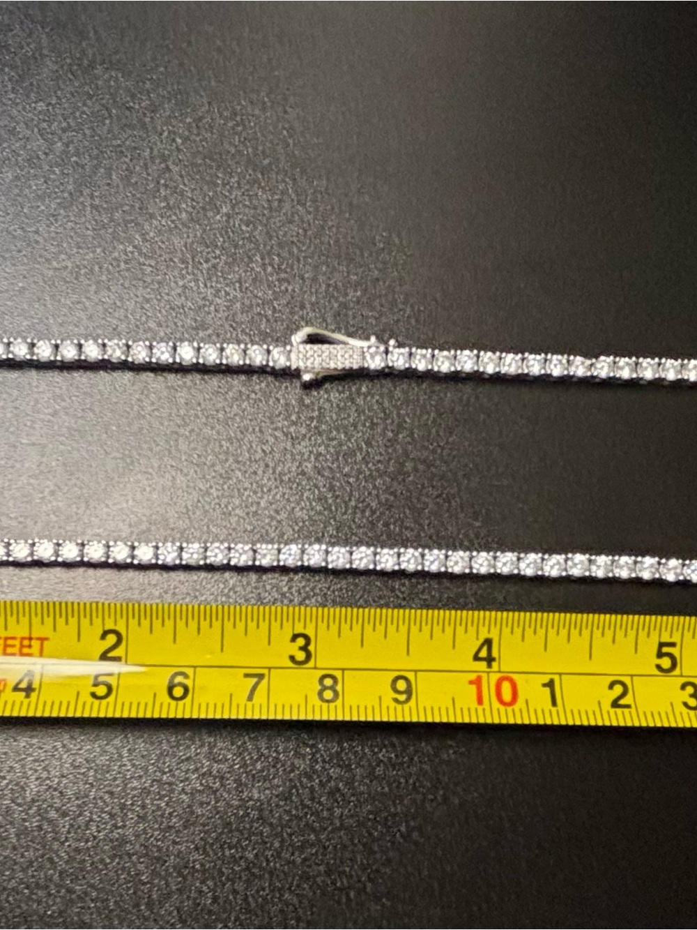 Rhodium & Moissanite Tennis Necklace- Elegant Women’s Jewelry